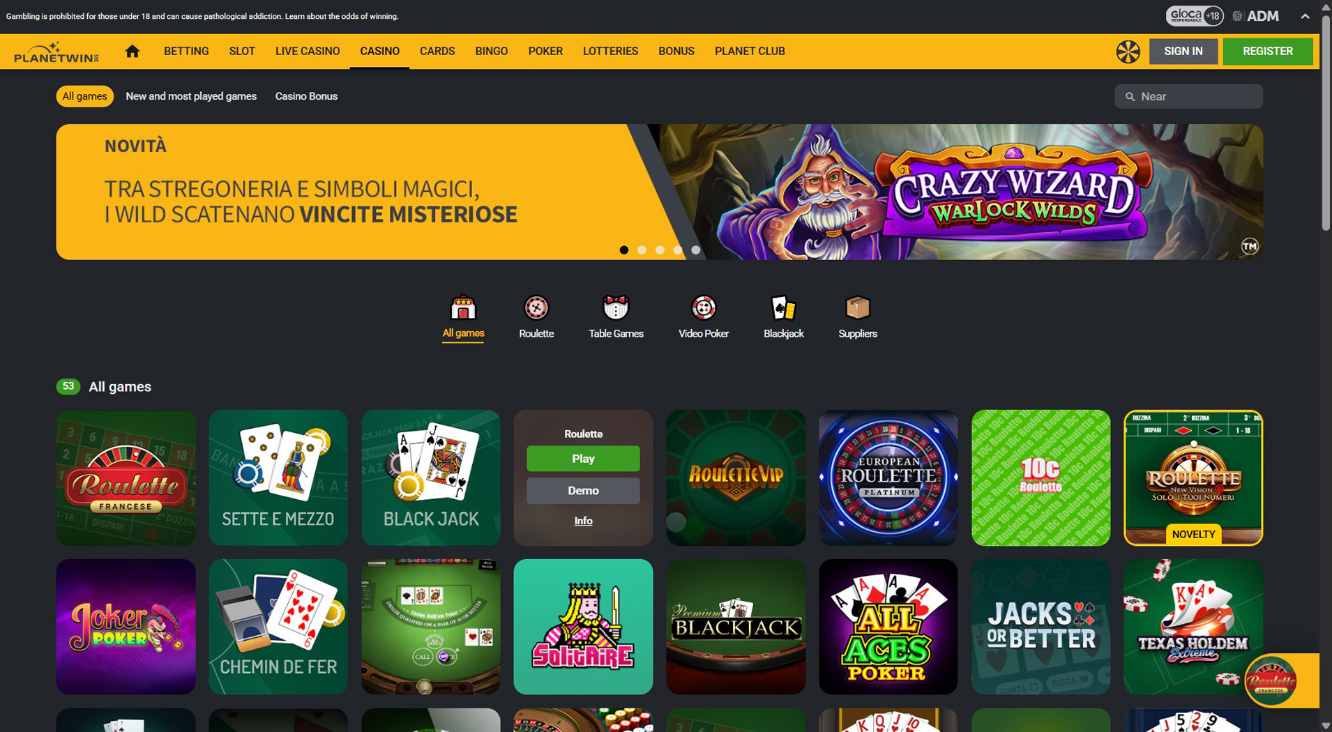 6. Planetwin365- Pagamenti rapidi del casinò con trasferimento rapido